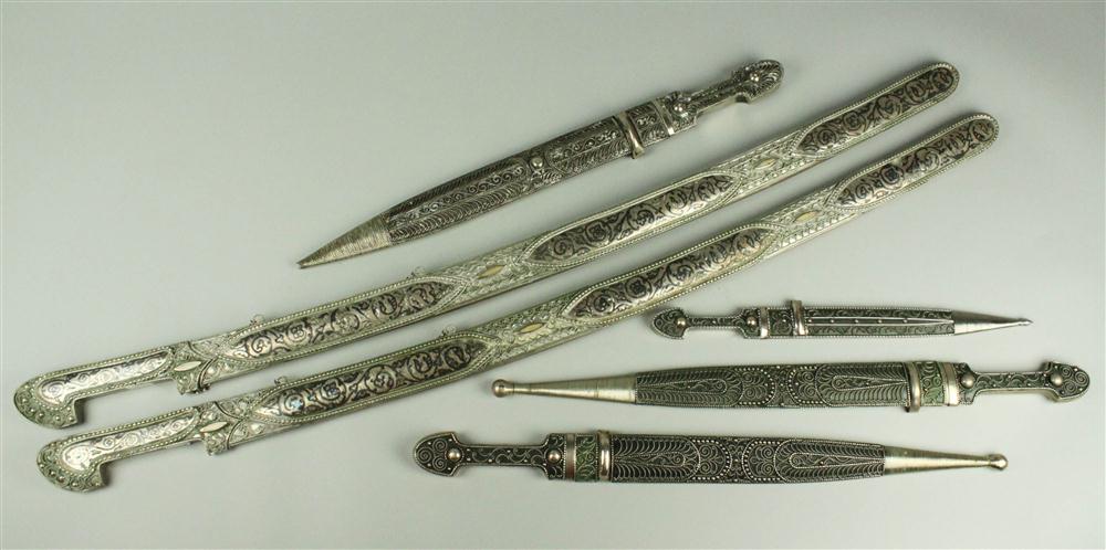 SIX RUSSIAN STYLE EDGED WEAPONS