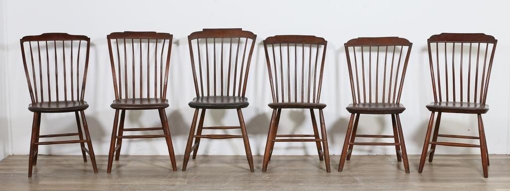 SIX RUSTIC FARMHOUSE SPINDLEBACK
