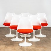SIX SAARINEN WHITE TULIP CHAIR