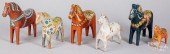 SIX SCANDINAVIAN CARVED AND PA