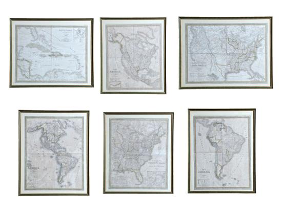 SIX SCARCE MAPS OF THE AMERICAS. 