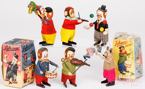 SIX SCHUCO WIND-UP FIGURESSix
