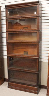 SIX-SECTION STACKING OAK BOOKC