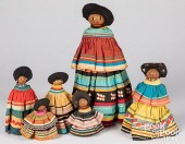 SIX SEMINOLE INDIAN DOLLSSix S
