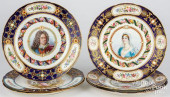 SIX SEVRES JEWELED PORTRAIT PL