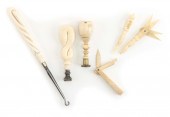 SIX SEWING AND LETTER IMPLEMEN