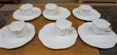 SIX SHELLY PORCELAIN TWO-PIECE