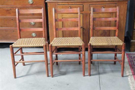 SIX SIDECHAIRS. Ladderback chairs