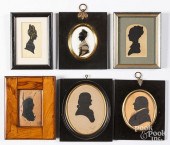 SIX SILHOUETTES, 19TH C.Six si