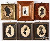 SIX SILHOUETTES, 19TH C.Six si