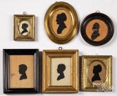 SIX SILHOUETTES, 19TH C.Six si