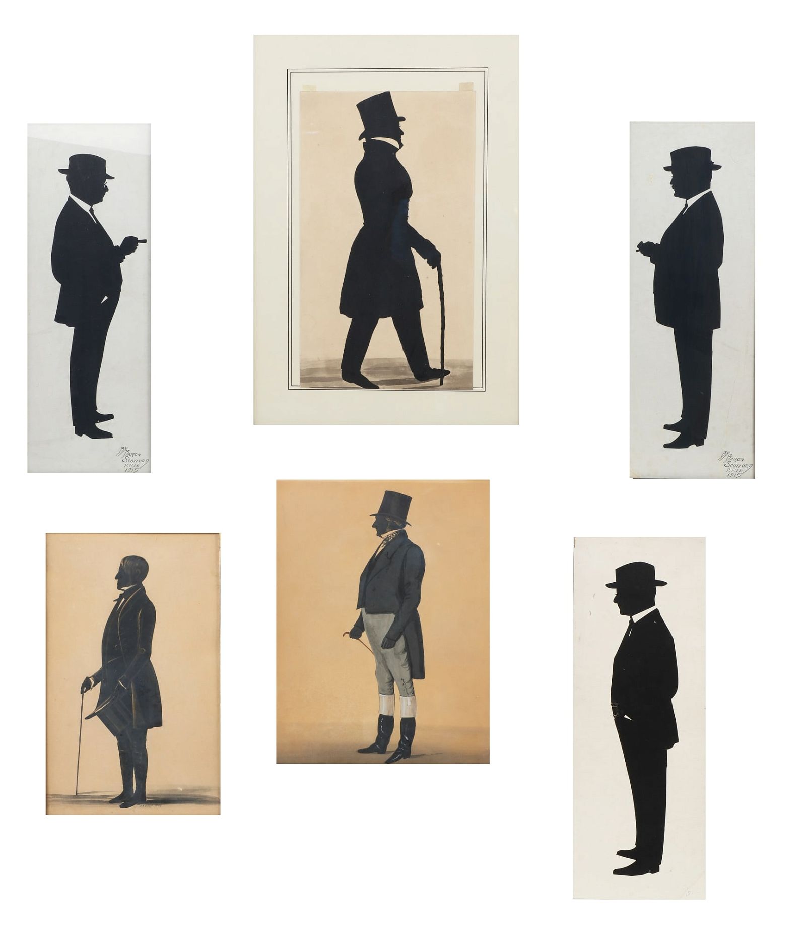 SIX SILHOUETTES OF STANDING