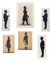 SIX SILHOUETTES OF STANDING GE