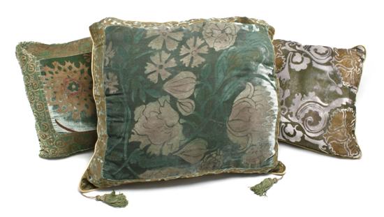 Six Silk Pillows comprising three