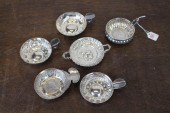 SIX SILVER AND SILVERPLATE TAS