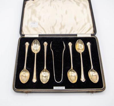 Six silver coffee spoons and