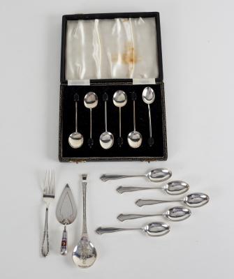 Six silver coffee spoons, SLO,