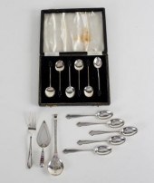 Six silver coffee spoons, SLO,