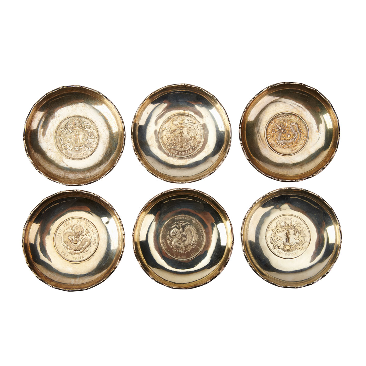 Six Silver Dishes Late Qing Dynasty