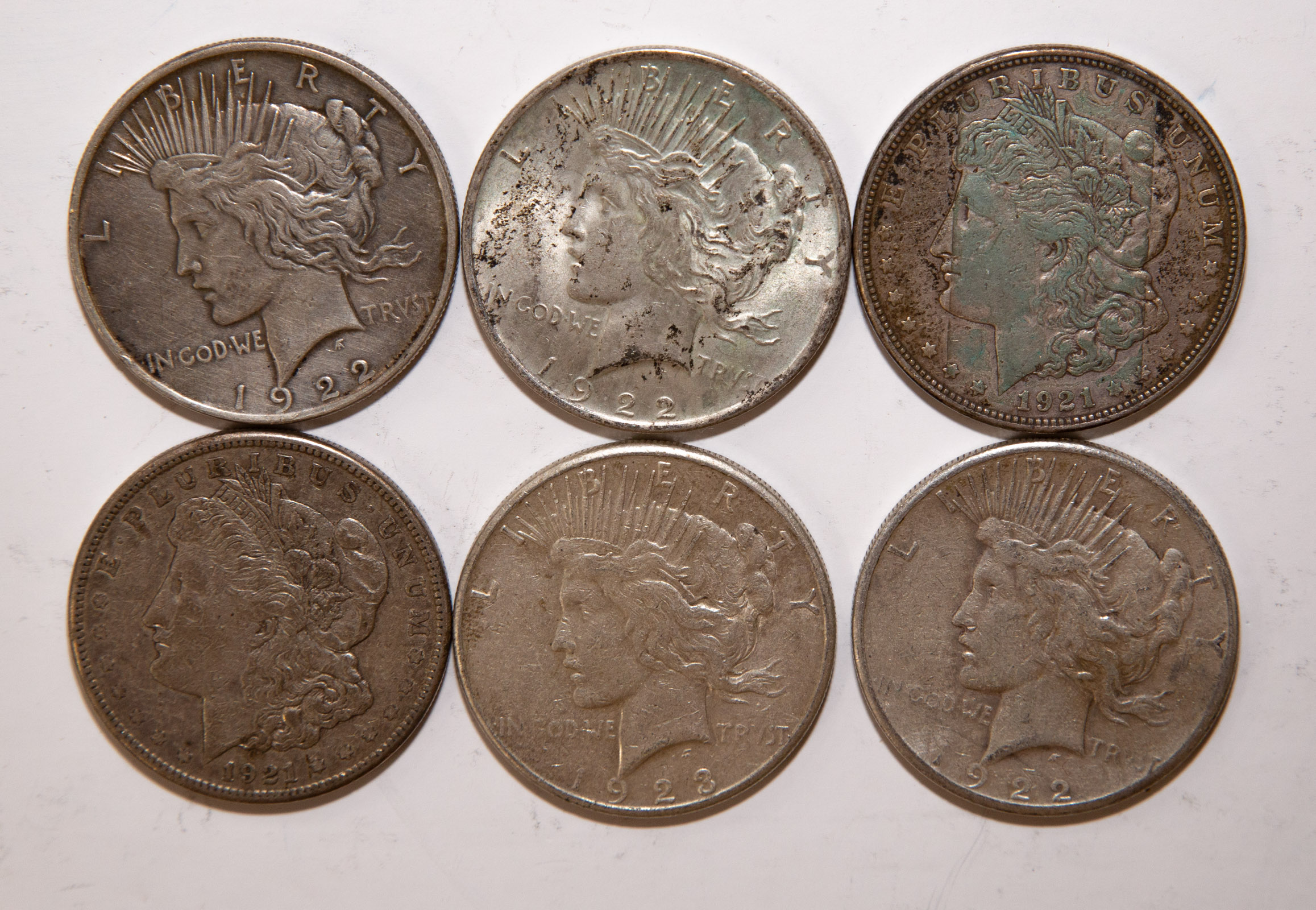 SIX SILVER DOLLARS: MORGAN &