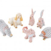 Six Small Herend Porcelain Ani