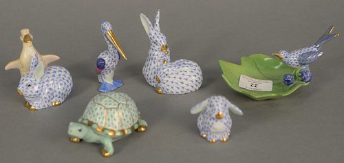 SIX SMALL HEREND PORCELAIN