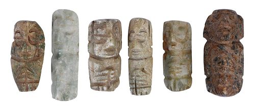 SIX SMALL MESOAMERICAN CARVED