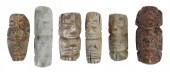 SIX SMALL MESOAMERICAN CARVED