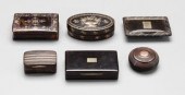 Six snuff boxes, four tortoise
