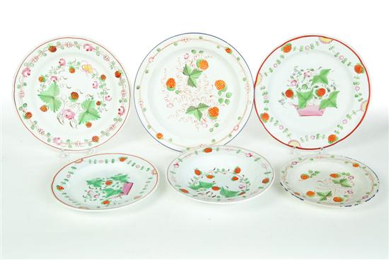 SIX SOFTPASTE PLATES.  England  1st