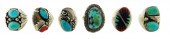 SIX SOUTHWESTERN STYLE SILVER