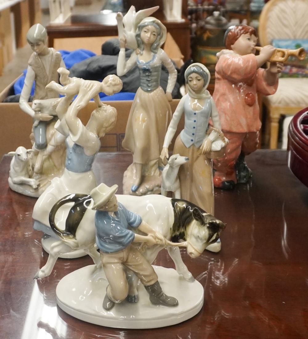 SIX SPANISH PORCELAIN FIGURINES,
