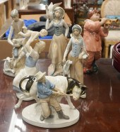 SIX SPANISH PORCELAIN FIGURINE