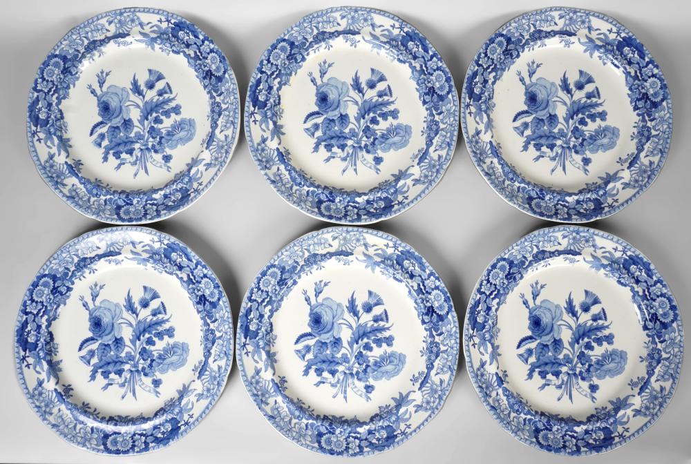 SIX SPODE 'UNION WREATH' PATTERN