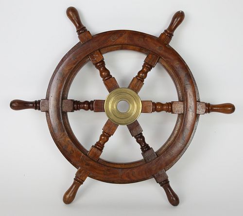 SIX-SPOKE MAHOGANY YACHT'S