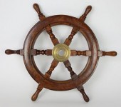 SIX-SPOKE MAHOGANY YACHT'S WHE