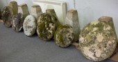 Six staddle stones with tapere
