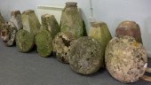 Six staddle stones with tapere