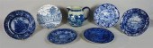 SIX STAFFORDSHIRE BLUE AND WHI