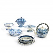 SIX STAFFORDSHIRE BLUE TRANSFE