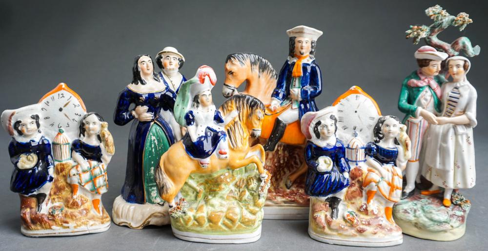 SIX STAFFORDSHIRE CERAMIC