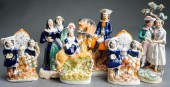 SIX STAFFORDSHIRE CERAMIC FIGU