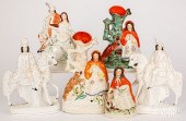 SIX STAFFORDSHIRE FIGURINES AN