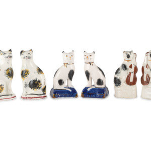 Six Staffordshire Glazed