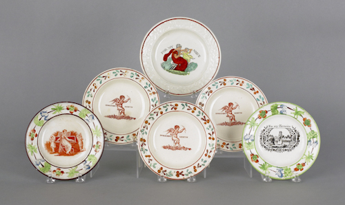 Six Staffordshire plates 19th c.