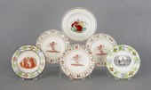 Six Staffordshire plates 19th