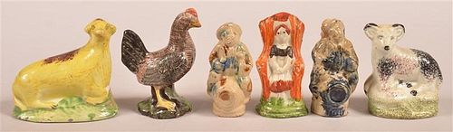 SIX STAFFORDSHIRE POTTERY
