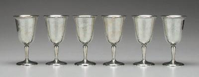 Six sterling goblets: