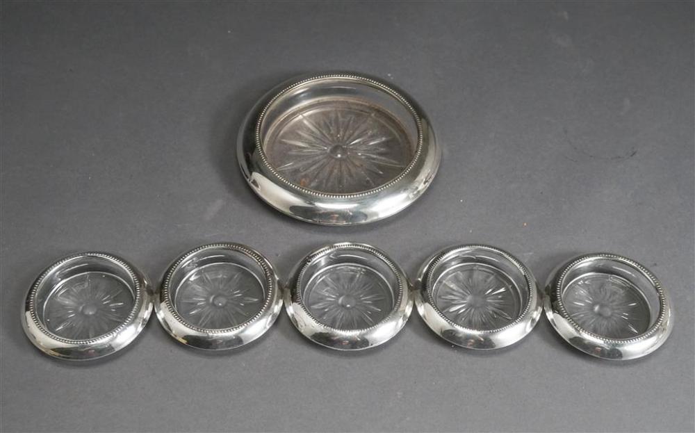 SIX STERLING MOUNTED COASTERSSix