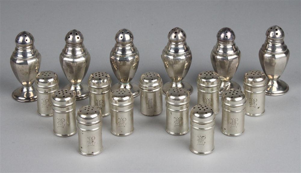 SIX STERLING SALT AND PEPPER